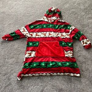 Rudolph Christmas Fuzzy Fleece Hoodie SIZE L
